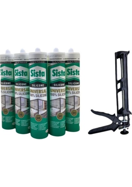 Sista Şeffaf Silikon 280 ml x 5'li Set Plastik Silikon Tabancası