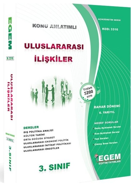 Uluslararası İlişkiler 3. Sınıf 6. Yarıyıl Konu Anlatımlı Çözümlü Soru Bankası Tüm Dersler Bahar