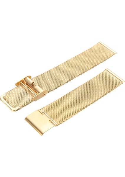 Altın Sarısı Ince Örgü Hasır Çelik Saat Kordonu 18MM