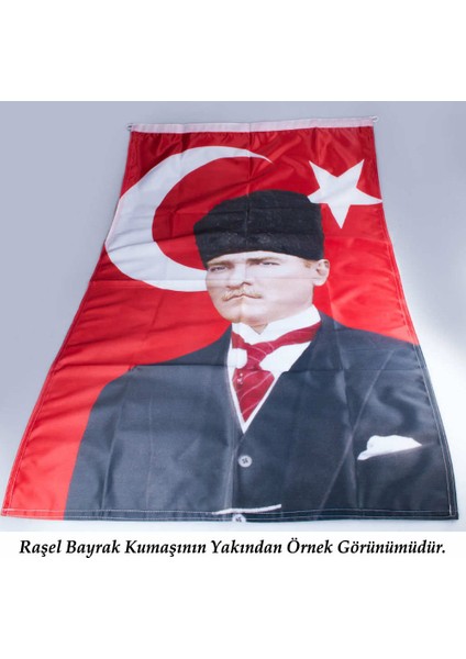 Alpaka Kumaş Türk Bayrağı 70 x 105 cm + Raşel Kumaş Yeşil Kelime-I Tevhid Bayrak 100 x 150 cm 2'li