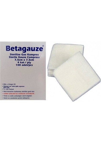 Steril Gazlı Bez Kompres 7,5x7,5cm Spanç 5X80-400 Adet