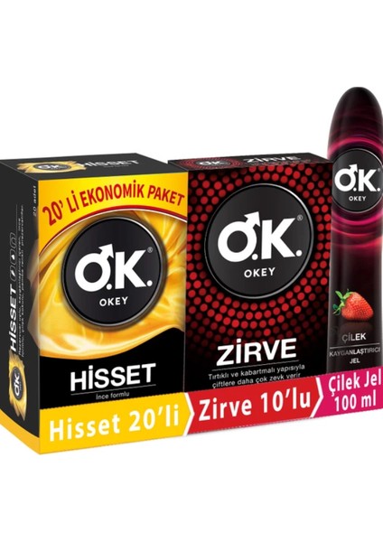 Çilekli Jel 100 ml + 20'li Hisset + 10'lu Zirve