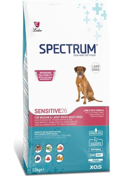 Sensitive 26 Kuzulu Yetişkin Köpek Maması 12kg