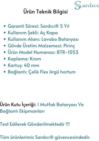 Lavabo Bataryası Sıcak Soğuk Çift Su Girişli Banyo Bataryası