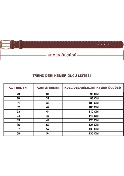 Trend Deri  Kahverengi Demir Tokalı Kolon Kemer 4 cm