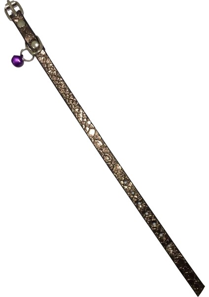 Kahverengi Kendinden Desenli Rugan Derili 1 cm Metal Kilit Tokalı Zilli Kedi Tasması fiyatları