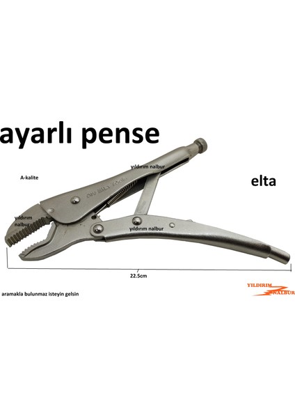 Ayarlı Pense Çelik Elta Tamirci Sıkma Pensesi Sanayi Pense Marka