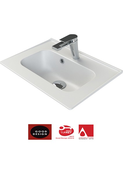 Cerastyle Blue Etajerli Lavabo 50 cm 041900U modelleri