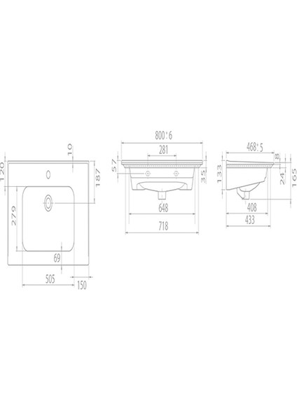 Cerastyle Blue Etajerli Lavabo 80 cm 042300U fiyatları