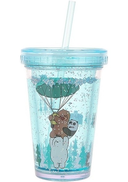 We Bare Bears- Pipetli Plastik Su Şişesi 320 ml.