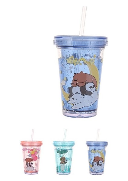 We Bare Bears- Pipetli Plastik Su Şişesi 320 ml. modelleri