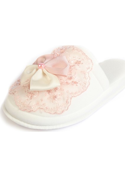 Güpürlü Boncuklu Fiyonk Lohusa Kadife Terlik ve Tacı fiyatları