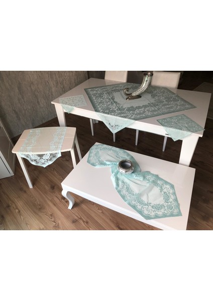 Örme Güllü Desen Salon Takımı 6 Parça