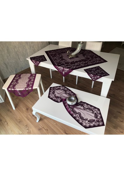 Örme Güllü Desen Salon Takımı 6 Parça