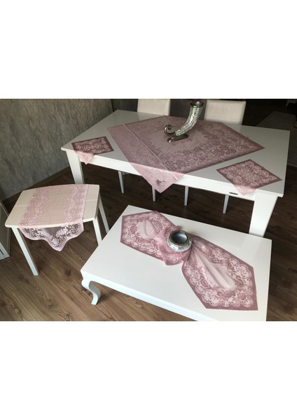 Örme Güllü Desen Salon Takımı 6 Parça