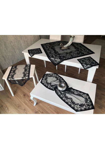 Örme Güllü Desen Salon Takımı 6 Parça
