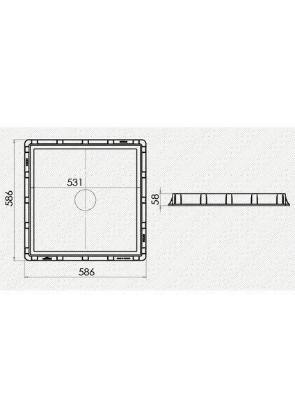 Lux Wares 55x55 Plastik Rögar (Menhol) Çerçeve ve Kapağı