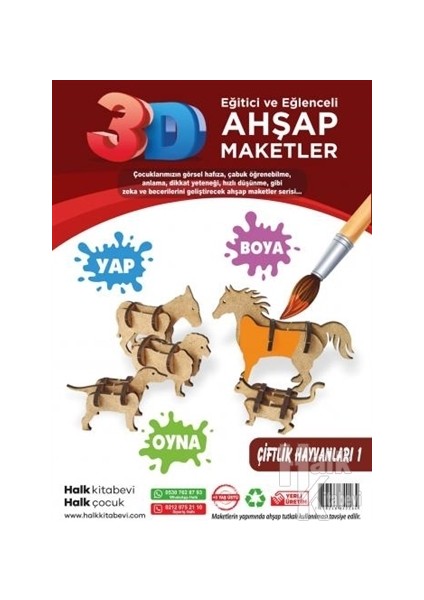 Çiftlik Hayvanları 1 Ahşap Maket
