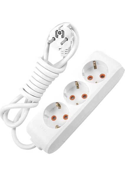 Multi-Let 3 Lü 3 x 2,5 mm Ttr 15 Metre Uzatma Kablosu Seyyar Uzatma Kablosu