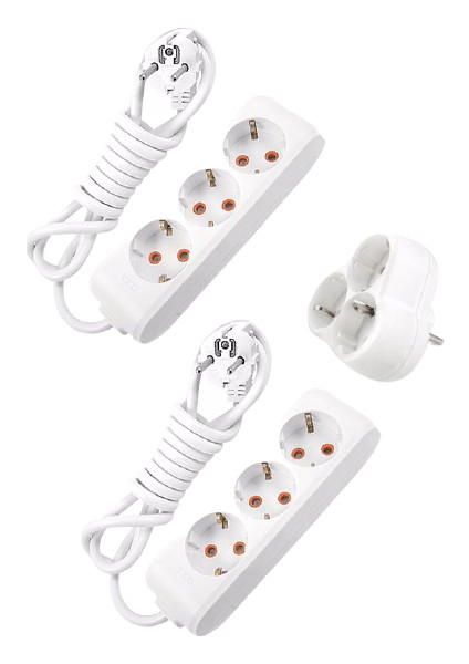 Viko Multi-Let Topraklı Korumalı Uzatma Kablosu 3 Lü 2 Metre + 3'lü 3 Metre + 3'lü Yonca Grup Priz