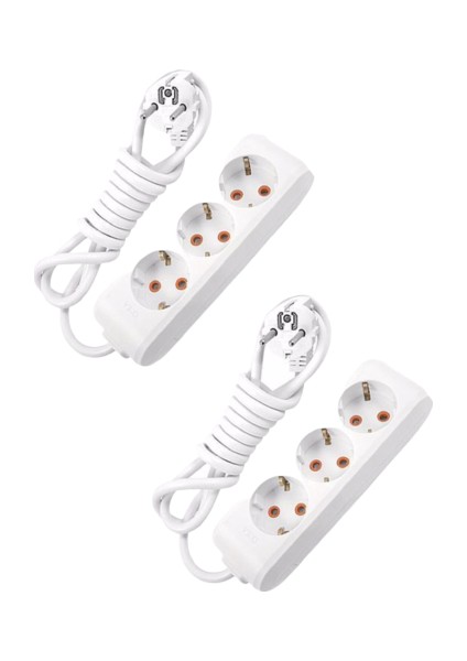 Viko Multi-Let Topraklı Korumalı Uzatma Kablosu 3 Lü 3 Metre + 3'lü 5 Metre Grup Priz