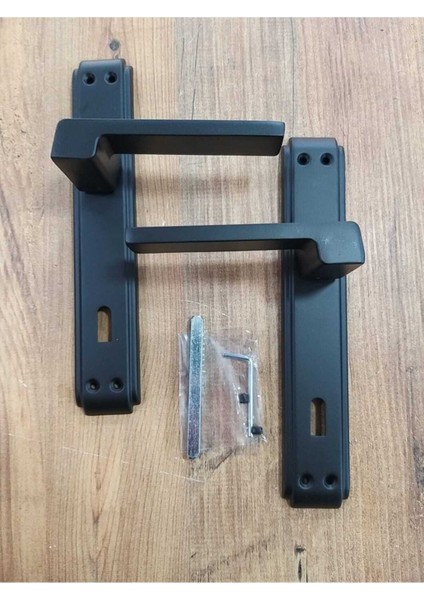 Anka Aynalı Mat Siyah Oda Kapı Kolu 1 Takım (1 Kapılık)