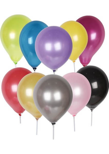 Metalik Parlak Balon 10 Adet