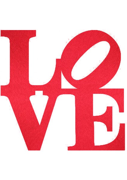 Sevgililer Günü Süsleri Love Keçe (2 ADET) KIRMIZI 16571