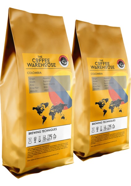 The Coffee Warehouse Colombia Filtre Kahve Taze Öğütülmüş 2 x 250 gr