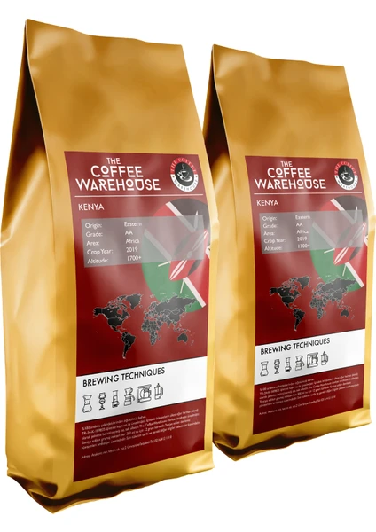 The Coffee Warehouse Kenya Filtre Kahve Taze Öğütülmüş 2 x 250 gr