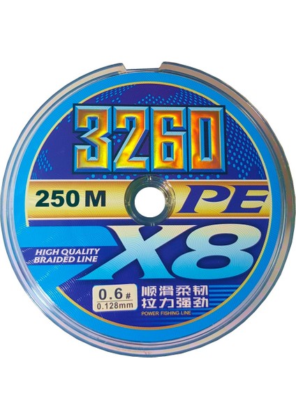 3260 X8 Örgü Ip Misina 250 mt 0.128 mm Green