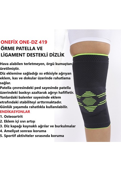 Örme Patella ve Ligament Destekli Dizlik - Onefix - ONE-DZ419 (Sportif Aktiviteler Sırasında Koruma)