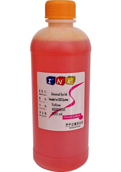 Universal Dye Ink 500 ml Sarı Mürekkep