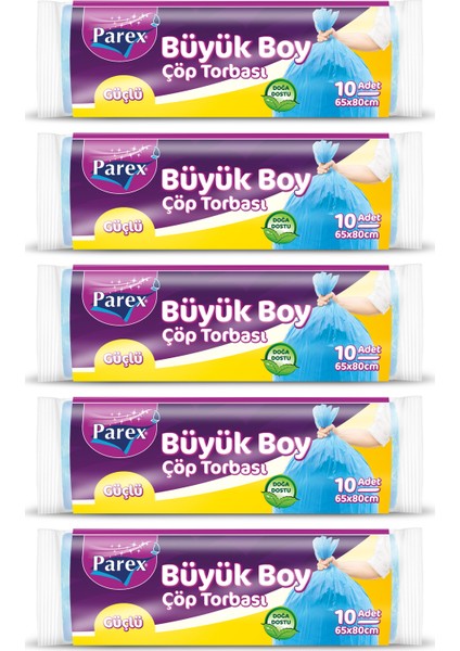 Güçlü Çöp Torbası Büyük Boy 5' Li Paket