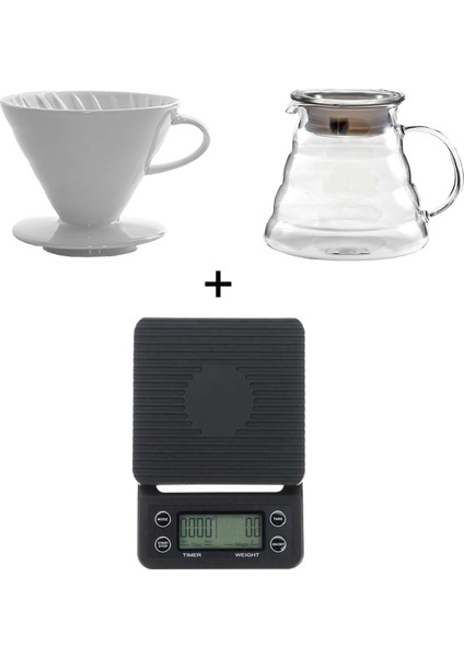 Barista Drip Filter Coffee Plus Set (Dripper+Coffee Server+Timer Scale)