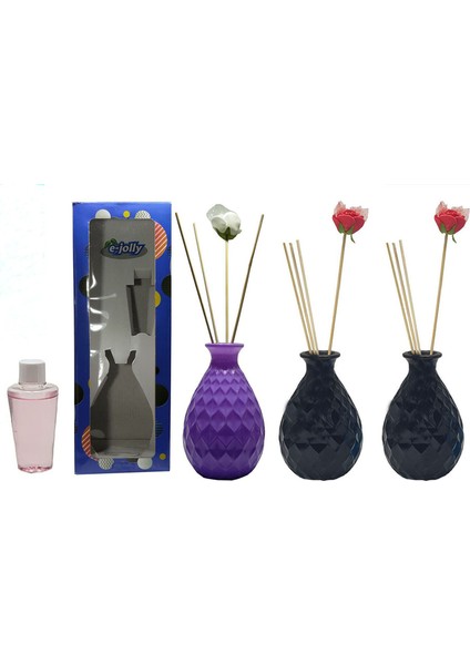 Paradise Oda Kokusu Bambu Çubuklu Yasemin Kokulu 40 ml x 3'lü + 3 Vazo