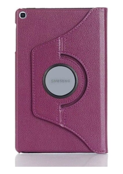 Samsung Galaxy Tab A 10.1" (T510) Kılıf Dönebilen Standlı Kapaklı Kılıf + Cam Ekran Koruyucu Mor