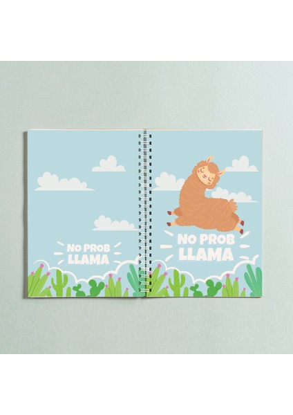A5 No Problama Lama Tasarım Spiralli 96 Yaprak Çizgisiz Defter PYTKDT0237