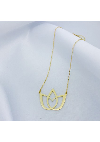 Lotus Çiçeği Gümüş Kolye