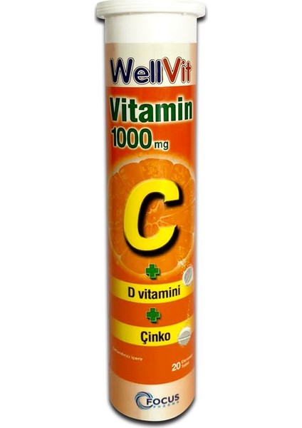 Vitamin C 1000MG+D Vit.+Çinko 20 Efervesan Tablet