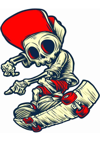 Skateboard - Kaykay - Kurukafa - Skull Sticker - 20558