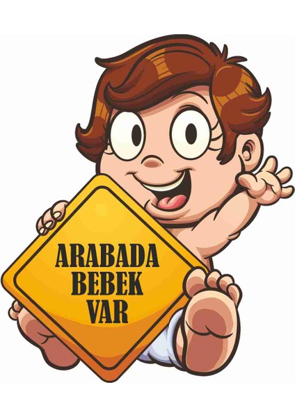 Arabada Bebek Var Sticker - 21019