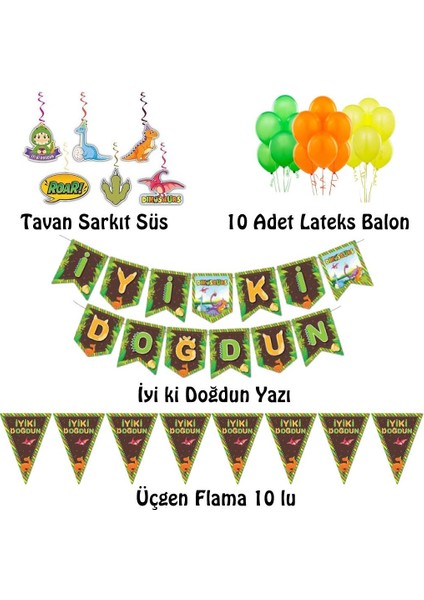 Dinazor Doğum Günü Süsleme Seti fiyatları