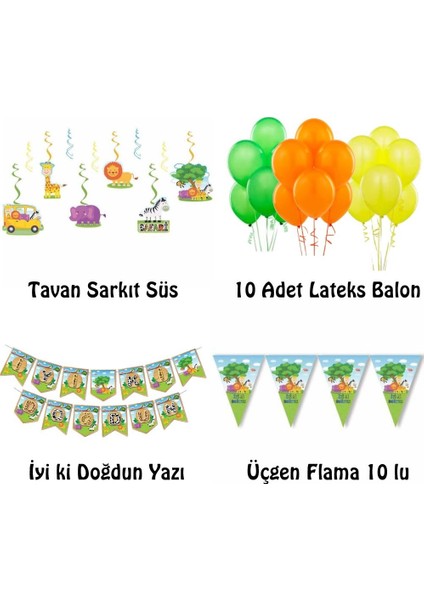 Safari Doğum Günü Süsleme Seti fiyatları