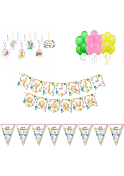 Flamingo Doğum Günü Süsleme Seti