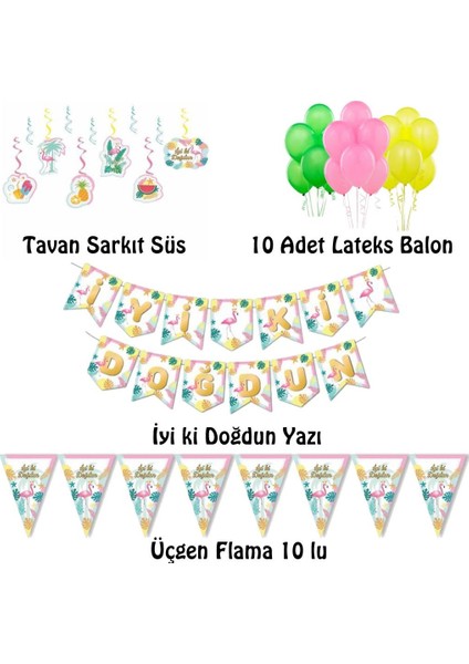 Flamingo Doğum Günü Süsleme Seti fiyatları