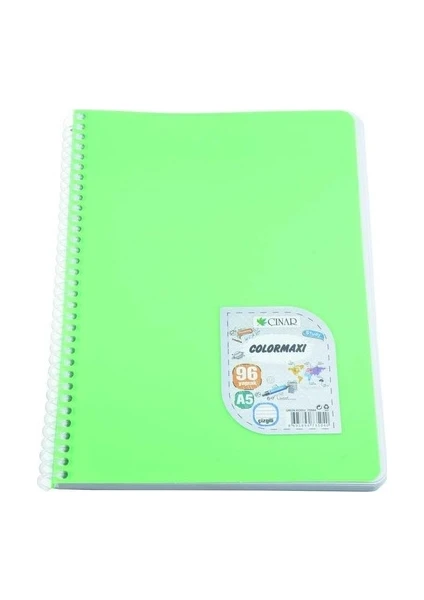 Defter 96 Yaprak Spiralli Kareli A5 Boy