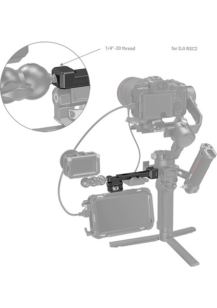 3026 Djı Rs 2 ve Rsc 2 Için Nato Clamp Ile Monitor Mount