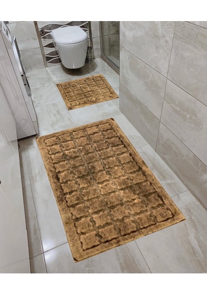 Pamuklu Eskitme Banyo Paspas Takımı