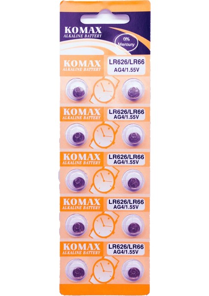 LR621 / LR60 Ag1 / 1,5 Volt Pil 10 Lu Paket